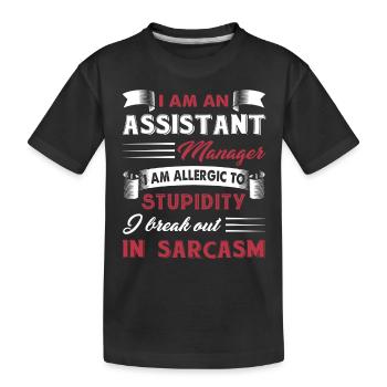 Assistant Manager Sarcastic Assistant Manager - Kids' Premium Organic T-Shirt - black - Front