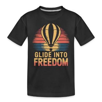 Gleite In Die Freiheit Heißluftballon Inspiration - Kinder Premium Bio T-Shirt - Schwarz - Vorne