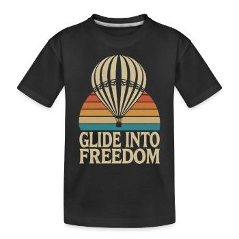 Heißluftballon Inspirierende Botschaft Gleiten In - Kinder Premium Bio T-Shirt - Schwarz - Vorne