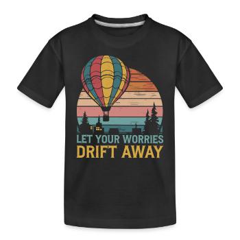 Laissez vos soucis s’envoler Montgolfière - T-shirt bio Premium Enfant - noir - Devant