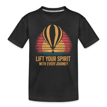 Heißluftballon Inspirierende Botschaft: Hebe - Kinder Premium Bio T-Shirt - Schwarz - Vorne