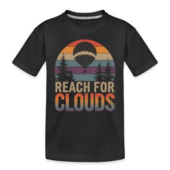 Atteignez les nuages avec une montgolfière dans le - T-shirt bio Premium Enfant - noir - Devant