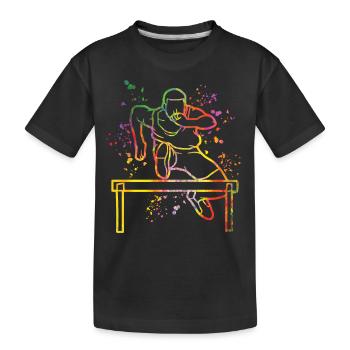 Hurdle Run Obstacle Course Kids Hurdle Run - Kids' Premium Organic T-Shirt - black - Front
