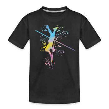 Stabhochspringer Kids Stabhochsprung - Kinder Premium Bio T-Shirt - Schwarz - Vorne
