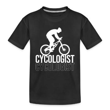 Mountain biking Mountain biking Mountain bikers - Kids' Premium Organic T-Shirt - black - Front