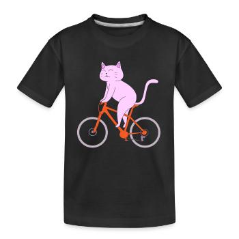 Mountain biking Mountain biking Mountain bikers - Kids' Premium Organic T-Shirt - black - Front