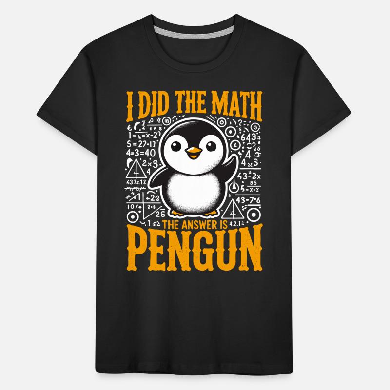 Penguin, Funny, Penguin, Math, Math Kids' Premium Organic T-Shirt