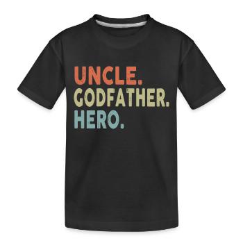 Onkel Pate Held - Kinder Premium Bio T-Shirt - Schwarz - Vorne
