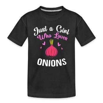 Zwiebel - Kinder Premium Bio T-Shirt - Schwarz - Vorne