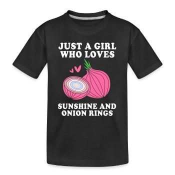 Zwiebel - Kinder Premium Bio T-Shirt - Schwarz - Vorne