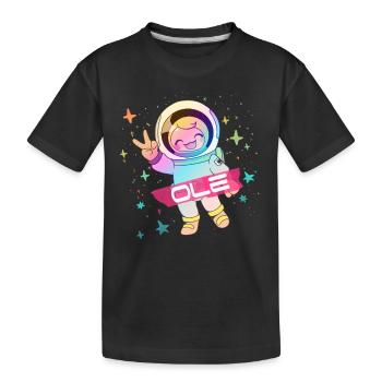 OLE - Beau nom de garçon avec astronaute mignon - T-shirt bio Premium Enfant - noir - Devant