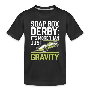 Boîte à savon alimentée par gravité Soap Box Racing Adventure pour le bricolage - T-shirt bio Premium Enfant - noir - Devant