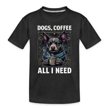 Lustiges Hund Kunst Hundebesitzer Hunde Kaffee - Kinder Premium Bio T-Shirt - Schwarz - Vorne