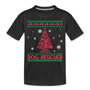 Dog Rescuer Furry Christmas Dog Rescuer - Kids' Premium Organic T-Shirt - black - Front