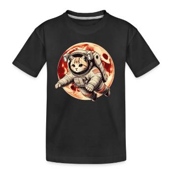 Chat, Espace, Astronaute, Espace, Kawaii - T-shirt bio Premium Enfant - noir - Devant
