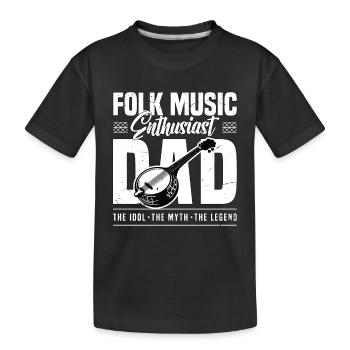Passionné de musique folklorique Papa L’idole Le musicien - T-shirt bio Premium Enfant - noir - Devant