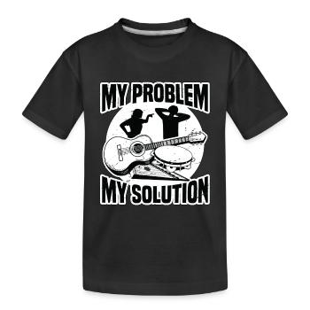 Passionné de musique folk Mon problème Mon pictogramme papa - T-shirt bio Premium Enfant - noir - Devant