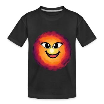 Soleil Visage Lever du soleil Ensoleillé Soleil - T-shirt bio Premium Enfant - noir - Devant