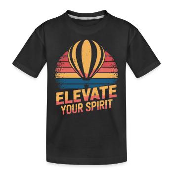 Hot Air Balloon Inspiration Quote Erhebe Deinen - Kinder Premium Bio T-Shirt - Schwarz - Vorne