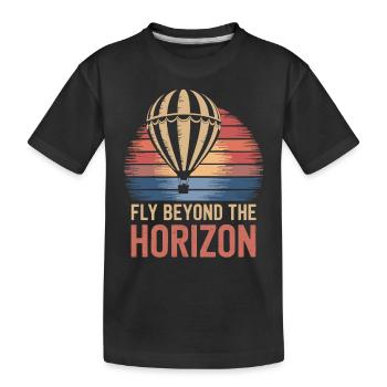 Heißluftballon Inspiration Zitat Fliege Jenseits - Kinder Premium Bio T-Shirt - Schwarz - Vorne