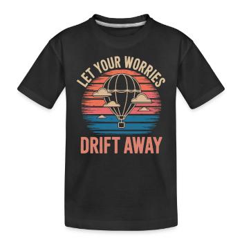 Laissez vos soucis s’envoler Montgolfière - T-shirt bio Premium Enfant - noir - Devant