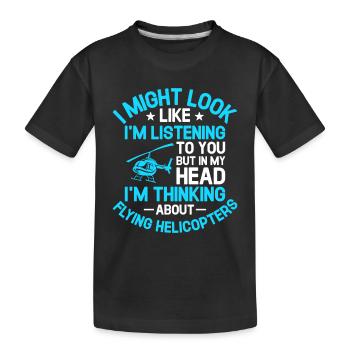 Toi Mais dans ma tête, je pense à Flying Helic - T-shirt bio Premium Enfant - noir - Devant