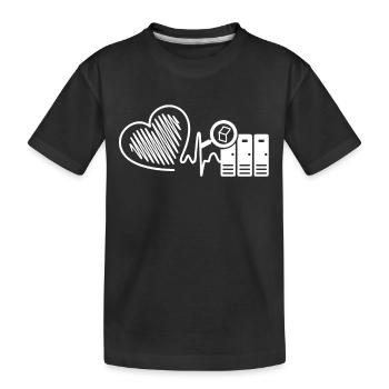 Librarian Librarian Heartbeat - Kids' Premium Organic T-Shirt - black - Front