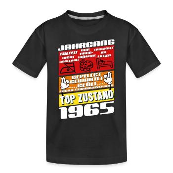 60 Jahre alt Jahrgang 1965 Geburtstag - Kinder Premium Bio T-Shirt - Schwarz - Vorne