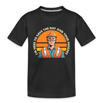 Safety Officer I'm Here To Save The Day Security - Kinder Premium Bio T-Shirt - Schwarz - Vorne