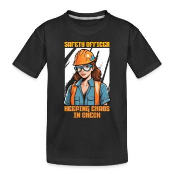 Safety Officer Keeping Chaos In Check Enforcement - Kinder Premium Bio T-Shirt - Schwarz - Vorne
