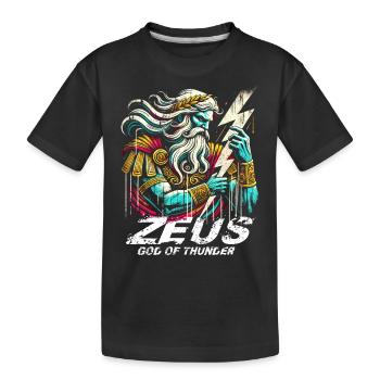 Zeus Greek god of thunder - Kids' Premium Organic T-Shirt - black - Front