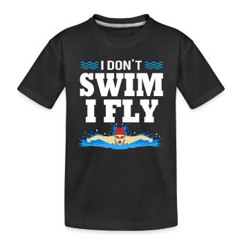 Swimming Swimmers Swimming Pool Swimming Instructors - Kids' Premium Organic T-Shirt - black - Front
