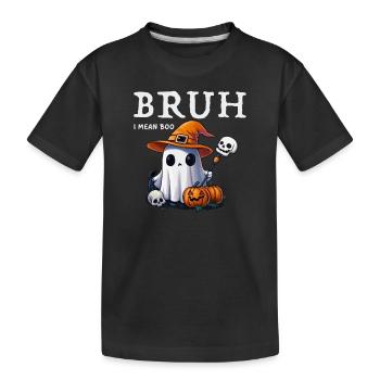 Halloween bruh fantôme boo crâne citrouille - T-shirt bio Premium Enfant - noir - Devant