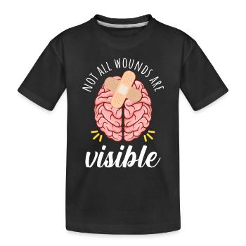 Nicht alle Wunden sind sichtbar - Kinder Premium Bio T-Shirt - Schwarz - Vorne