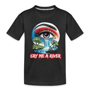 Auge mit Wasserfall für eine Kunstliebhaber - Kinder Premium Bio T-Shirt - Schwarz - Vorne