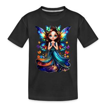 Charmante Fée Papillon - T-shirt bio Premium Enfant - noir - Devant