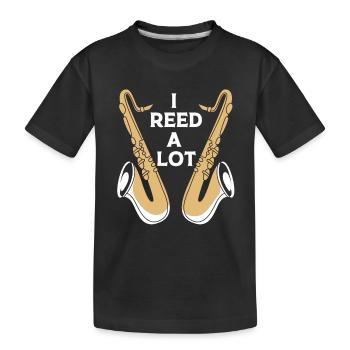Saxophon Saxophonist - Kinder Premium Bio T-Shirt - Schwarz - Vorne