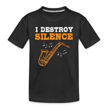 Saxophon Saxophonist - Kinder Premium Bio T-Shirt - Schwarz - Vorne