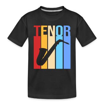Saxophon Saxophonist - Kinder Premium Bio T-Shirt - Schwarz - Vorne