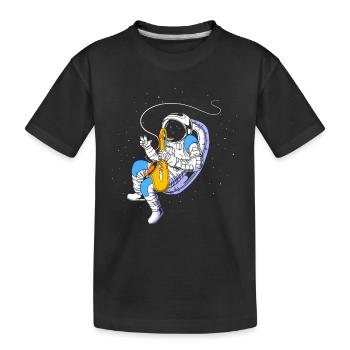 Saxophon Saxophonist - Kinder Premium Bio T-Shirt - Schwarz - Vorne
