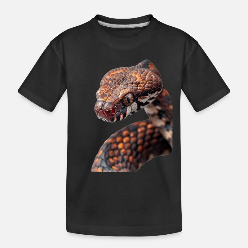 Schlange - Kinder Premium Bio T-Shirt - Schwarz