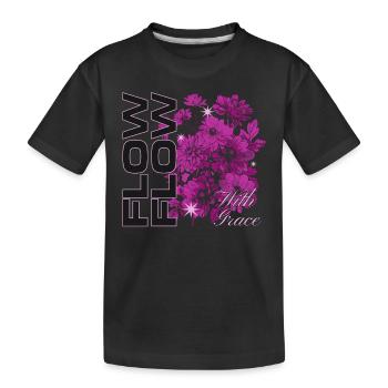 Flow with Grace Design d’art floral - T-shirt bio Premium Enfant - noir - Devant