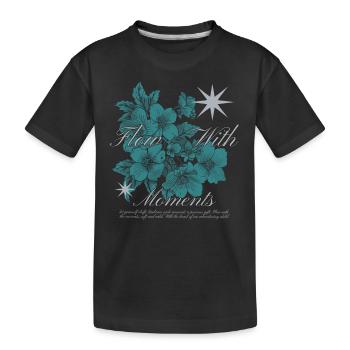 Flow with Moments Design d’art floral - T-shirt bio Premium Enfant - noir - Devant