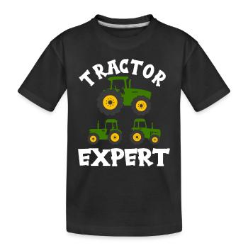 Farm Tractor Expert Farmer Boy Toddler Gift Idea - Kids' Premium Organic T-Shirt - black - Front