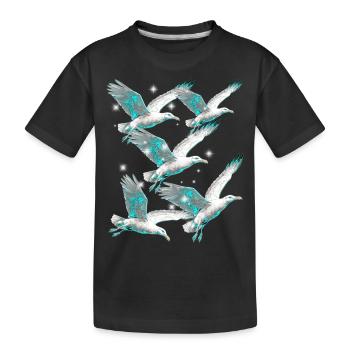 Maritim Möwe Möwen Seevögel - Kinder Premium Bio T-Shirt - Schwarz - Vorne