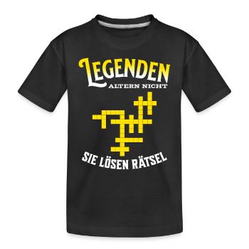 Les légendes ne vieillissent pas, elles se lancent dans l’énigme - T-shirt bio Premium Enfant - noir - Devant