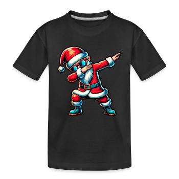 Santa Claus Nikolaus Dabbing Santa Weihnachten - Kinder Premium Bio T-Shirt - Schwarz - Vorne