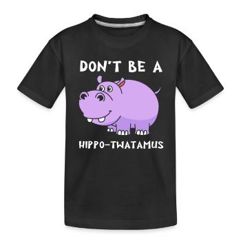Hippopotamus - Kids' Premium Organic T-Shirt - black - Front