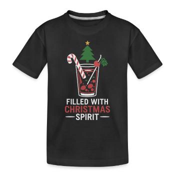 Rempli de boisson spiritueuse de Noël - T-shirt bio Premium Enfant - noir - Devant