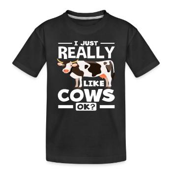 J’aime beaucoup les vaches ok fan de vache - T-shirt bio Premium Enfant - noir - Devant